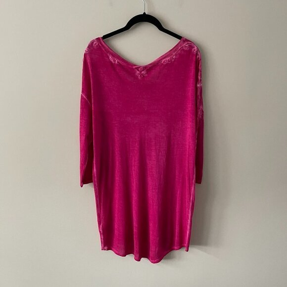 Free People Tunic Round Neck 3/4 Sleeves Pullover Casual Pink Small - Picture 3 of 8